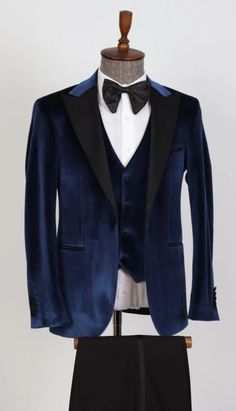 Men's velvet wedding attire navy blue velvet three piece suit prom night dinner coat gift for men's Listing Include (Coat + Vest + Pant) Fabric:- Imported, Premium velvet  Color:- navy blue  Dry Clean Only The suit is for wedding, Party, Proms, and Etc. Express Shipping to world-wide but Remote Area May Take Longer Little color variation may possible due to photography and lights Navy Blue Velvet Suit Men, Navy Velvet Suit, Mens Velvet Suit, Blue Velvet Suit, Suit Prom, Mens Wedding Attire, Velvet Wedding, Navy Blue Velvet, Velvet Suit