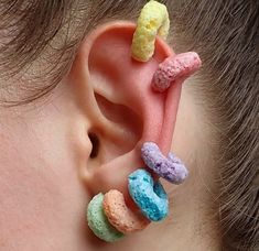 Gab Bois, Earring Model, Crazy Earrings, Weird Earrings, Bentuk Alis, Donuts Earrings, Weird Jewelry, Funny Earrings, Funky Earrings