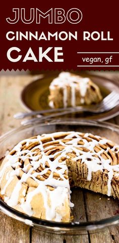 a cinnamon roll cake on a wooden table