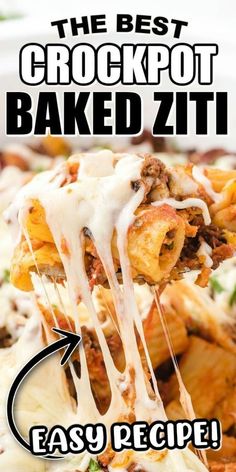 Crockpot Baked Ziti Beef Seasoning, Ground Beef Crockpot Recipes, Slow Cooker Ground Beef, Slow Cooker Pasta Recipes, Ground Beef Seasoning, Crockpot Pasta Recipes