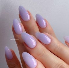 Kutek Disney, Lilac Nails, Lavender Nails, Purple Nail, Cute Gel Nails, Oval Nails, Fire Nails