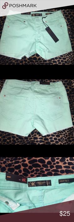 Kardashian Premium Denim Kourtney Shorts Brand new with tags Kardashian Premium Denim Kourtney Shorts. Mint green shorts. More green in person. Size 2💕 Kardashian Kollection Shorts Trendy Green Cutoff Shorts, Trendy Green Denim Shorts, Trendy Green Bottoms With Frayed Hem, Green Shorts With Frayed Hem, Trendy Green Stretch Jean Shorts, Trendy Green Cutoff Jean Shorts, Casual Stretch Green Jean Shorts, Green Short Jeans For Summer, High Rise Green Denim Shorts