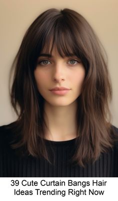 Curtain bangs are the front-and-center trend that everyone's talking about, effortlessly blending '70s chic with modern allure. These face-framing fringes Bangs Hair Ideas, Cute Curtain Bangs, Bangs With Medium Hair, Hot Hair Styles, Haircuts With Bangs, Curtain Bangs, Blonde Balayage, Medium Length Hair Cuts, Hairstyles With Bangs