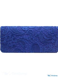 OrcaJump - Womens 2 Piece Lace Embroidered Evening Handbag Set - Vintage Party/Daily White, Purple, and Royal Blue Blue Embroidered Evening Clutch, Blue Embroidered Evening Bag, Blue Embroidered Formal Bag, Formal Blue Embroidered Bag, Royal Blue Clutch, Wedding Party Bags, Blue Clutch, Embroidery Materials, Evening Handbag