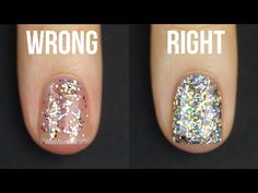 HOW TO APPLY GLITTER NAIL POLISH || KELLI MARISSA Nail Polish Hacks, Glitter Manicure, Glitter Rosa, Nagel Tips, Glitter Nail Polish, Loose Glitter, Design Nail, Glitter Nail, Nails Desing