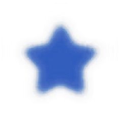 a blue star shaped object on a white background