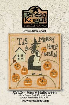 the cross stitch chart for this halloween decoration