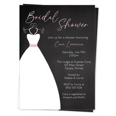 a black and white bridal shower card