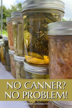 jars of canned goods in jars. Canning Pickles Recipe, Big Jars, Canning Equipment, Preserving Herbs, Canning Pickles