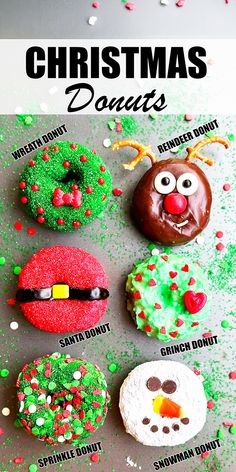 an image of christmas donuts with different toppings