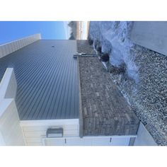 an aerial view of the roof of a house