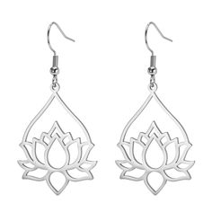 PRICES MAY VARY. Size：26*35mm，Weight:4.4g.The size fits most people, so you can buy it without any worries. Material：Lotus Flower Drop Earrings are made of Stainless steel which has the advantages of not fading, not easy to scratch and leaving marks, and never deformed. Design：The lotus flower meaning varies from culture to culture. In general, the lotus commonly serves as a sacred for purity, rebirth, resilience,and strength. Try Wear lotus flower earrings to bring feminine energy and beauty in Lotus Flower Meaning, Flower Dangle Earrings, Flower Drop Earrings, Earrings Unique, Geometric Jewelry, Jewelry Companies, Feminine Energy, Jewelry For Women, Unique Earrings