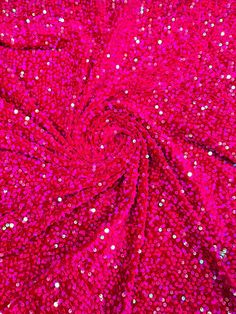 Stretch Velvet Sequins This beautiful design is a stretch velvet fabric that has sequins embroidered throughout the whole fabric. This fabric is ideal for decorative and apparel purposes. The width of the velvet fabric is 60" and the sequins are embroidered at 58"/ 60". Item is sold by the yard. If more than one yard is purchased, item will come in one piece. Details 5mm Sequins2 - Way Stretch Width: Stretch Velvet 58"/60"Content: 85% Polyester Please Note: *The digital images we display have th Sequins Fabric, Creative Sewing, Pink Iridescent, The Velvet, Stretch Velvet, Sequin Fabric, Some Times, International Brands, 2 Way