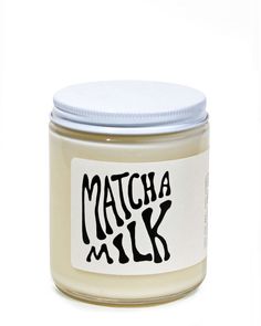 Matcha Milk Soy Candle (7oz)-MOCO Candles-Strange Ways Packaging Design Typography, Milk Tea Branding, Matcha Candle, Matcha Packaging, Candle Packaging Design, Matcha Milk, Milk Packaging, Candle Design, Fragrant Candles