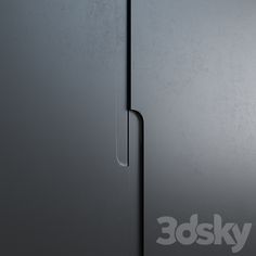 a close up view of the door and handle of a refrigerator freezer that is stainless steel