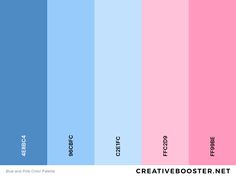 the color scheme for an art project is shown in blue, pink and purple tones