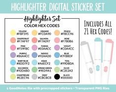 the highlightr sticker set includes 2 different colors