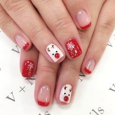 Nails Xmas, Nail Art Noel, Christmas Gel, Nagellack Trends, Red Christmas Nails, Nagel Tips