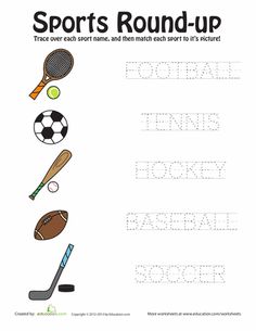 the sports round up worksheet for children to learn how to write and draw