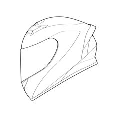 a drawing of a helmet on a white background