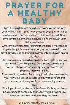 the prayer for a healthy baby