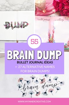 Brain Dump in your Bullet Journal + 55 Inspirational ideas Wanting to know to to create a brain dump in your bullet journal? Or why you should use a brain dump? We cover all these questions as well as alternative names to "Brain Dump"! Things like mind mapping and thought processing! We also have 55 incredible inspirational bullet journal spreads of brain dumps to show you! Brain Dump Bullet Journal, Bullet Journal Examples, Journal Tips, Bullet Journal Spreads, Bullet Journal Cover Ideas, Planner Bands, Bullet Journal Hacks, Alternative Names