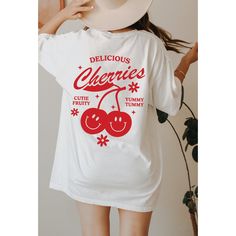 Get ready to fall in LOVE with your new Y2K aesthetic cherry comfort colors t-shirt. This shirt features a large design on the back and a smaller version of the same print on the front. It's the cutest and most comfortable way to wear the latest styles and also makes a great gift. * PRODUCT DETAILS * ✺ 100% Cotton ✺ Medium weight fabric ✺ Wash and dry normally (on cool for best results) ✺ Designed and printed in the USA ✺ Due to different monitor screens, colors may vary ✺ * SIZING * ✺ FOR AN OV Cherry Sorority Shirt, Cherry Tshirts, Cherry Outfit Aesthetic, Love Core Aesthetic Outfits, Y2k Shirt Design, Cherry Clothes, Cherry T Shirt, Screen Printing Shirts Design, Y2k Cherry