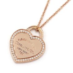 Tiffany Return To Heart Necklace K18pg Diamond New Finished Pink Gold Pendant Jewelry Brand Name: Tiffany & Co. Size: Neck Circumference 40cm Motif W15.9mm X H19.5mm Chain Width 1mm Material: K18pg Diamond Weight: 4.7g Gold Pendant Jewelry, Heart Necklace Diamond, Necklace Diamond, Jewelry Brand, Diamond Color, Pink Gold, Jewelry Branding, Tiffany & Co., Heart Necklace