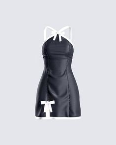 Make your presence a gift with this black mini dress 😚 Crafted from satin charmeuse fabric and adorned with white bows for a classy, and playful look 🤍 Soft Feminine Outfits, Strapless Ruffle Dress, Feminine Outfits, Charmeuse Fabric, Soft Feminine, Dress Crafts, Black Mini Dress, White Bow, Feminine Outfit