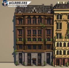 an image of a building made out of legos and papercrafting with the words minecraft builder on it