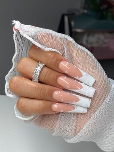 Birthday nails Long french tip nails, Dope nail designs, French tip nail designs Long White French Tips, Birthday Nails French, White Baddie Nails, Birthday Nail Set Ideas, Nail Set Ideas, Birthday Nail Set, Long French Tip, Cow Things