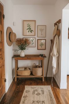 the entryway is clean and ready for guests to use it as a storage space