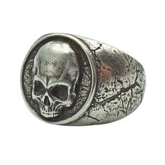 Skull bronze ring Are you craving for attention? There is no better way to be noticed than wearing an exclusive signet ring with a special symbol on your finger. Luckily, you have a variety of handmade jewelry to choose from in my shop. If you adore halloween, gothic or creepy punk jewelry for men, this unique ring is must have item for your collection. These signet rings are hand casted with precise accuracy from Italian bronze material. The fine lines, choice of tones and smooth transitions ma Symbolic Skull Rings Collectible, Collectible Symbolic Skull Rings, Symbolic Metal Skull Ring For Collectors, Vintage Handmade Skull Ring, Vintage Skull Metal Rings, Handmade Metal Skull Ring, Vintage Hand Cast Skull Ring As Gift, Vintage Nickel-free Skull Ring Gift, Vintage Hand-cast Skull Ring For Gift