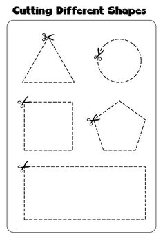 cutting shapes worksheet for children to learn how to cut shapes with scissors and tape