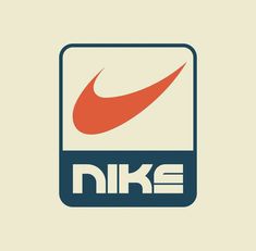 the nike logo is shown in blue and orange, with an orange swooish on it