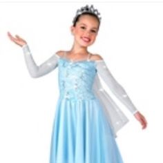 Ice Princess Nwt Quality Dress In Soft Polyester Fabric Lace With Sequins, Embellished Bodice Tiara Not Included * Glitter Fabric Sheer Sleeves Elastic Nude Spaghetti Straps Glitter Soft Fabric Attached Cape Size Small: Ages 5-7 Size Medium: Ages 8-9 ( Label Reads 8-10) Princess Coloring, Ice Princess, Quality Dresses, Glitter Fabric, Sheer Sleeves, Kids Costumes, Soft Fabric, Tiara, Soft Fabrics