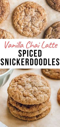 vanilla chai cake spiced snickkerdoodle cookies