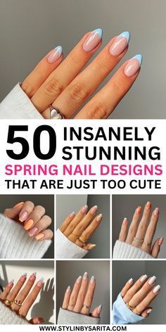 Elegant Nail Colors, Nail Colors And Designs, Hot Nail Designs, Summer Nail Colors, Chrome Nail Art, Elegant Nail, Nude Nail Designs, Cute Spring Nails, Spring Nail Designs