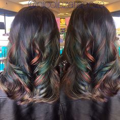 Oil Slick Hair Color, Indian Hair Cuts, Oil Slick Hair, Slick Hair, Black Hair Dye, Pretty Hair Color, Haircuts For Medium Hair, Oil Slick, Hair Color And Cut