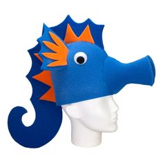 This Seahorse Hat will definitely make you stand out at your next Party, Hora Loca, Wedding, Corporate Event, Birthday, Quinceanera, or Halloween Party! It can be used as a wedding hats, top hats, photo booth props, or a party favor. Sea Creature Hat Craft, Sea Animal Diy Costume, Seahorse Headpiece, Seahorse Costume Diy, Sea Horse Costume, Seahorse Costume, Under The Sea Costumes, Finding Nemo Costume, Theater Sets