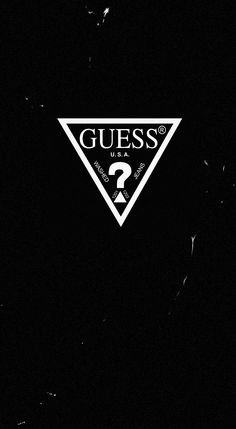 a black and white photo with the word guess in it's center triangle shape