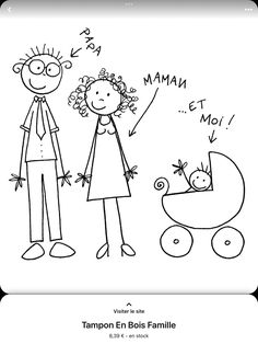 a black and white drawing of a woman standing next to a baby in a stroller