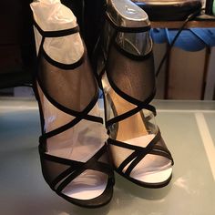 Brand New, Never Worn Or Tried On. Summer Mesh Heels For Night Out, Black Mesh Ankle Strap Heels, Black Mesh Heels For Night Out, Black Mesh Open Toe Heels, Aldo Shoes, Shoes Women Heels, Shoes Heels, Women Shoes, Sandals