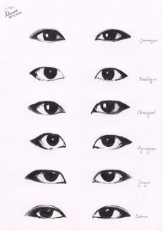 the different types of eyes are shown in this drawing