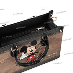 Introducing our Custom Name Mickey Leather Handbag, a must-have accessory for all Mickey lovers! Handcrafted with precision and attention to Trendy Large Capacity Rectangular Bag, Trendy Bags With Large Capacity And Rectangular Shape, Large Capacity Rectangular Shopping Bag, Large Capacity Rectangular Bag, Gift Shoulder Bag With Top Carry Handle, Trendy Double Handle Box Bag For Gift, Trendy Double Handle Box Bag Gift, Trendy Rectangular Satchel As Gift, Large Capacity Satchel Bag As Gift