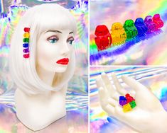 Vintage 90s Y2K Retro Rainbow Cute Mini Claw Plastic Acrylic LGBTQ Pride Rave Kawaii Pink Purple Blue Green Yellow Red Hair Clips Set of 6 A set of six cute mini 90s claw style hair clips + surprise gift included in each box! Each clip measures approximately 0.625in (15.88mm) These vintage cuties are made of plastic acrylic and brass/gold tone hardware! From our own wear, we have tested these and can stand by their strength! The 5 toothed claw design can hold lots of hair and do not slip out eas Red Hair Clips, Hair Clips 90s, 90s Hairstyles, Pink Purple Blue, Retro Rainbow, Y2k Retro, Red Green Yellow, Lgbtq Pride, Surprise Gifts