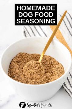 homemade dog food seasoning in a white bowl