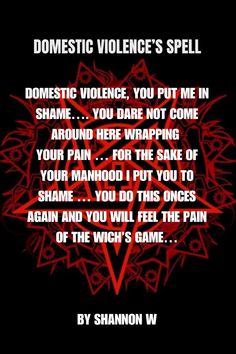 Hello Pinterest, is your girl psychic VIP 1 oh1 LOC I am back with another beautiful spell/chant/prayer. This one in particular is to reach the audience of domestic violent women that deal with domestic violent men. This is particularly a protective shield and using the assistance of the witches Heel use for good only it will only work if you truly deal with domestic violence Beauty Spell Chant, Spell Chants, Revenge Spell, Witchy Spells, Spelling Quizzes, Hoodoo Spells, Revenge Spells