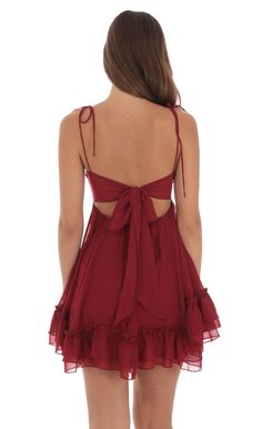 Chiffon Baby Doll Dress in Red | LUCY IN THE SKY Short Red Dress Casual, Red Hoco Dress, Chiffon Babydoll Dress, Red Dress Casual, Cute Hoco Dresses, Confirmation Dresses, Cute Red Dresses, Banquet Dresses, Baby Doll Dress