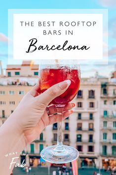 the best rooftop bars in barcelona, spain with text overlay that reads what to eat and drink